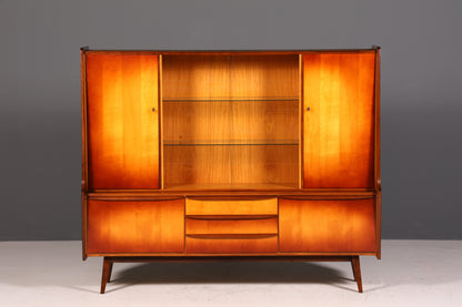 G140 Finish Traumhafter Mid Century Highboard Retro Vitrine 60er Jahre Schrank Kommode