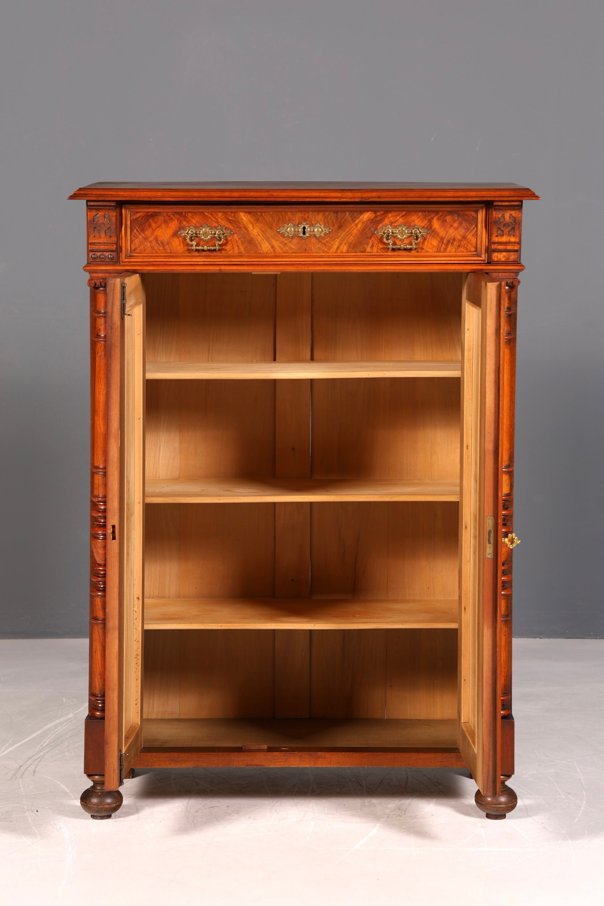 G108 Finish Traumhaftes Gründerzeit Vertiko Jugendstil Schrank Antik Highboard Kommode