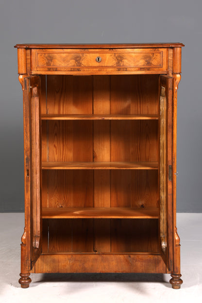 Traumhafte Louis Philippe Vitrine Antik Biedermeier Schrank echt Holz um 1880