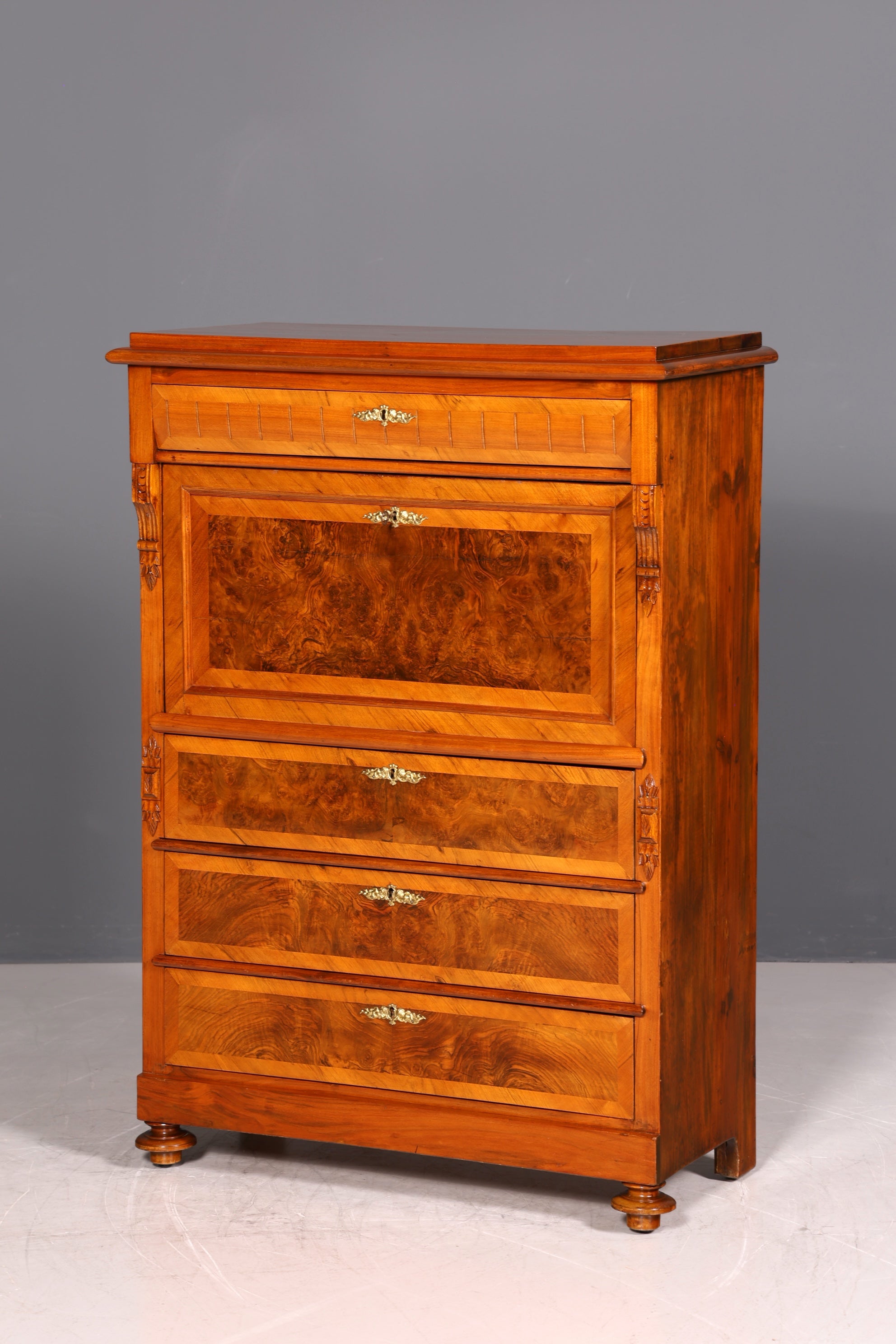 G442 Finish Wunderschöner Gründerzeit Sekretär Kommode Jugendstil Schubladenkommode Antik Vertiko (Kopie)