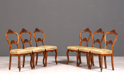 6x Traumhafte Louis Philippe Stil Stühle Biedermeier Stuhl Set Antik Küchenstühle Esszimmer Stühle