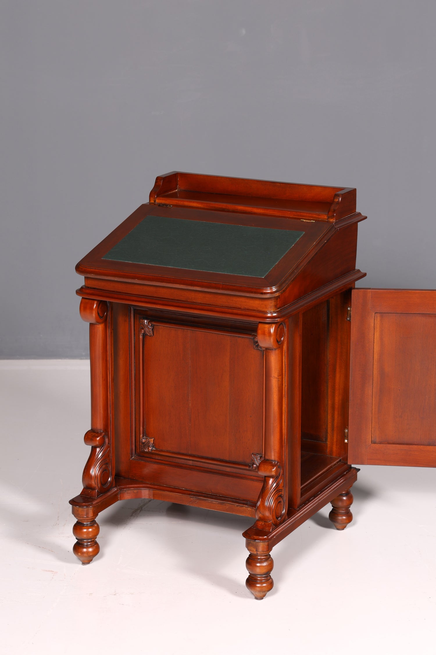 Beautiful English Davenport Writing Desk Secretary with Leather Inlay, Antique Vintage Chest of Drawers