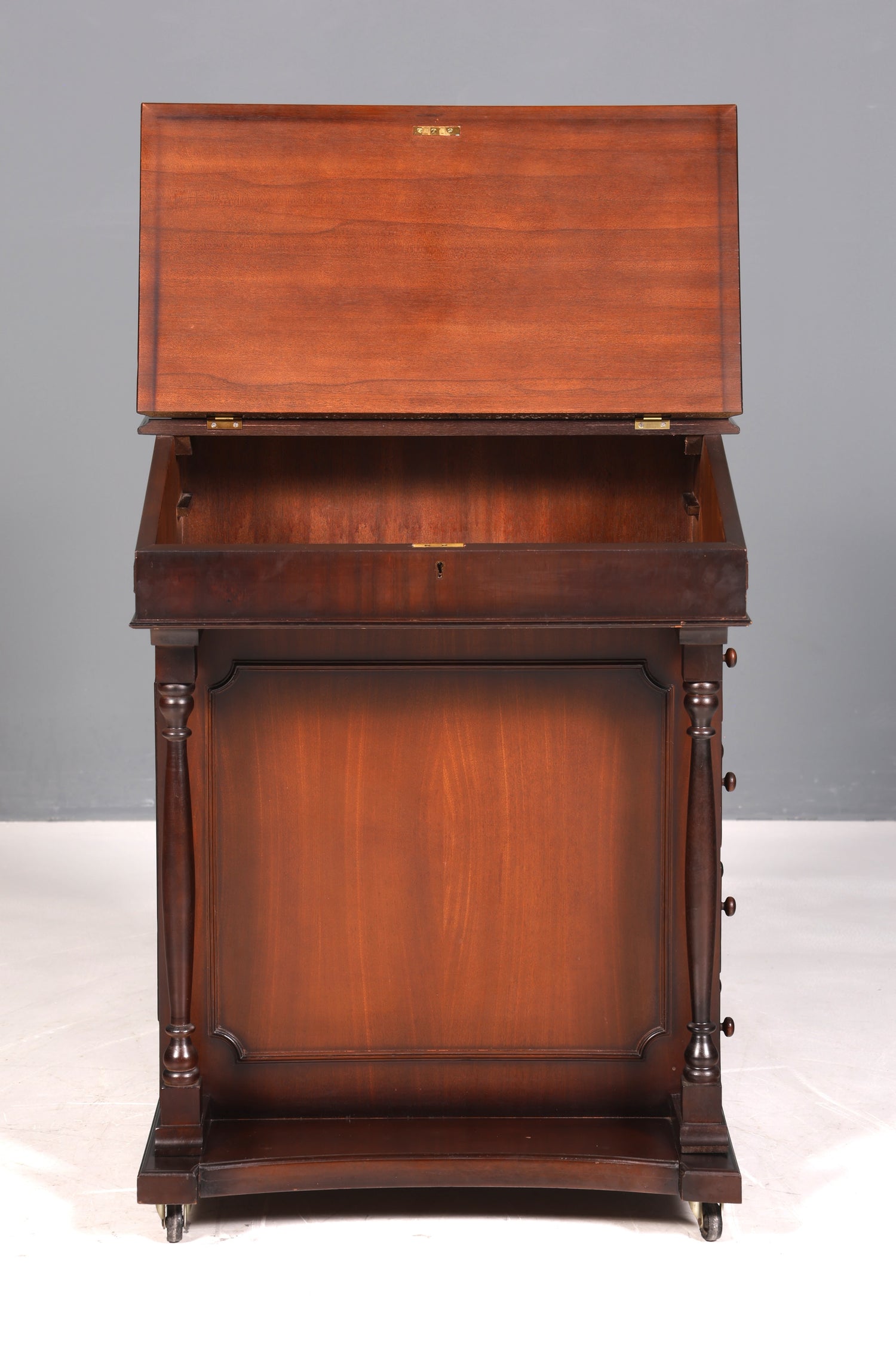 Wunderschöner Englischer Davenport Schreibtisch Desk Sekretär Lederauflage Kommode