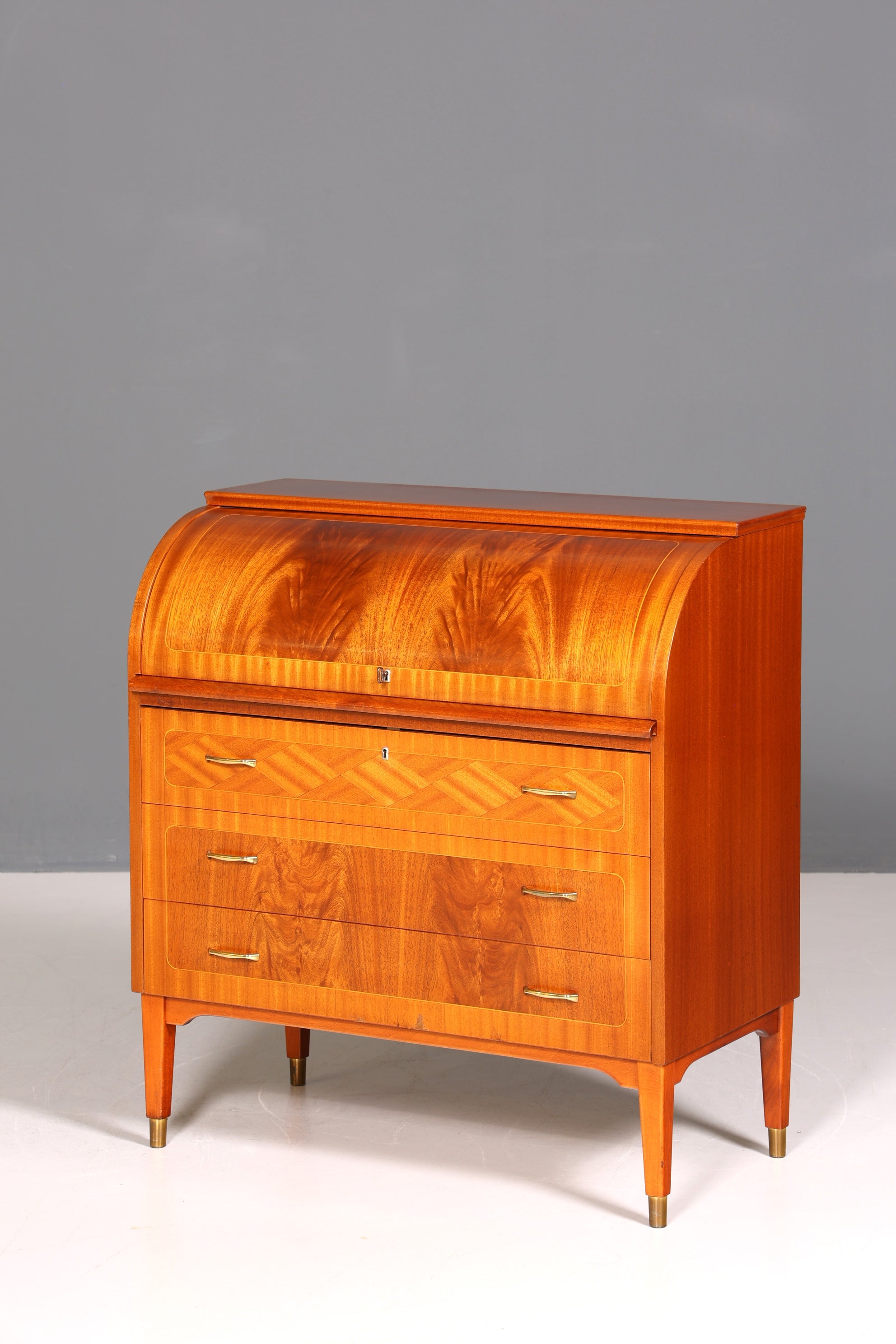 Mid Century Rollladen Sekretär von Bröderna Gustafssons Büro Schrank Schreibkommode 60s Schreibmöbel