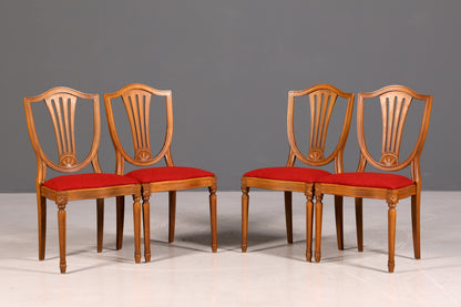 Wunderschöne 4er Set Englische Stühle Regency 60er Jahre Dining Chairs Antik Polsterstühle