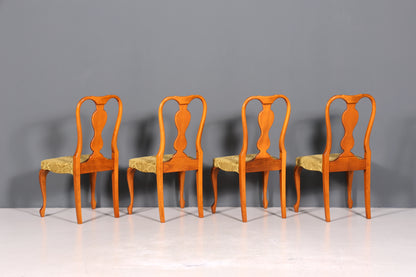 4x Wunderschöne Chippendale Stühle Barock Stil Stuhlset Polsterstuhl Set Küchenstühle Esszimmer Stühle