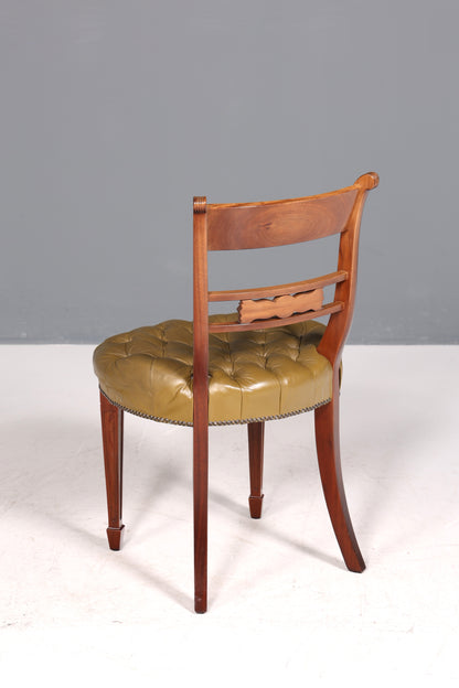 Wunderschöner Chesterfield Stuhl Anno Dom Sekretär Stuhl Englisch echt Leder Küchenstuhl 3 von 4