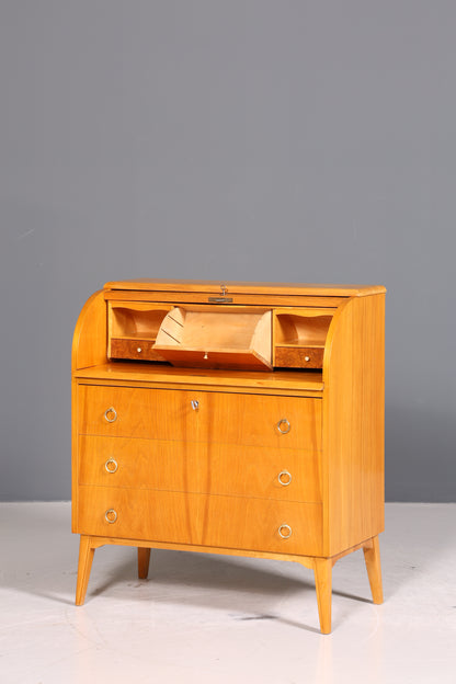 Traumhafter Mid Century Rollladen Sekretär echt Holz Büro Schrank Vintage Schreibkommode