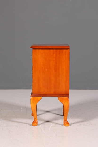 Wunderschöner Englischer Nachttisch Kommode Kirschholz 3 Schubladen Queen Anne Beistelltisch Antik Stil Vintage