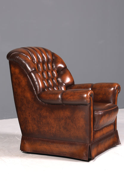 Stilvoller Original Chesterfield Sessel Englischer Armlehnsessel Englisch Herrensessel 2 von 3