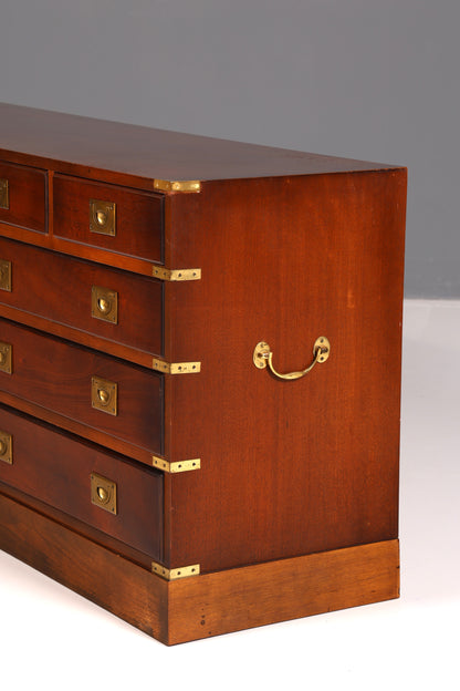 Traumhaftes Maritimes Sideboard Englische Schiffskommode Military Chest Schrank Antik Massivholz