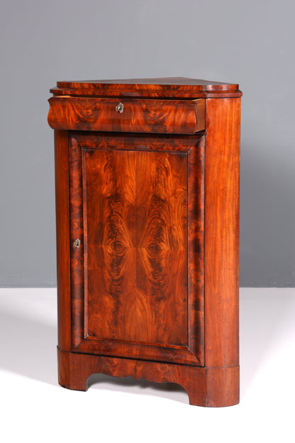 Beautiful Biedermeier corner cabinet, antique mahogany, circa 1860