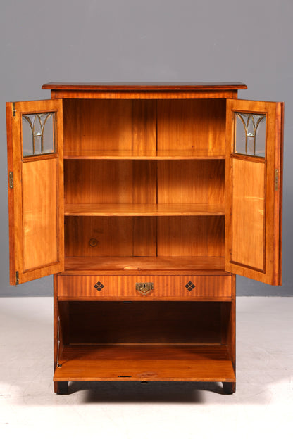 G776 Finish Traumhafte Jugendstil Vitrine Antike Holz Bücherschrank Eiche Antik Schrank Geschirrschrank (Kopie)