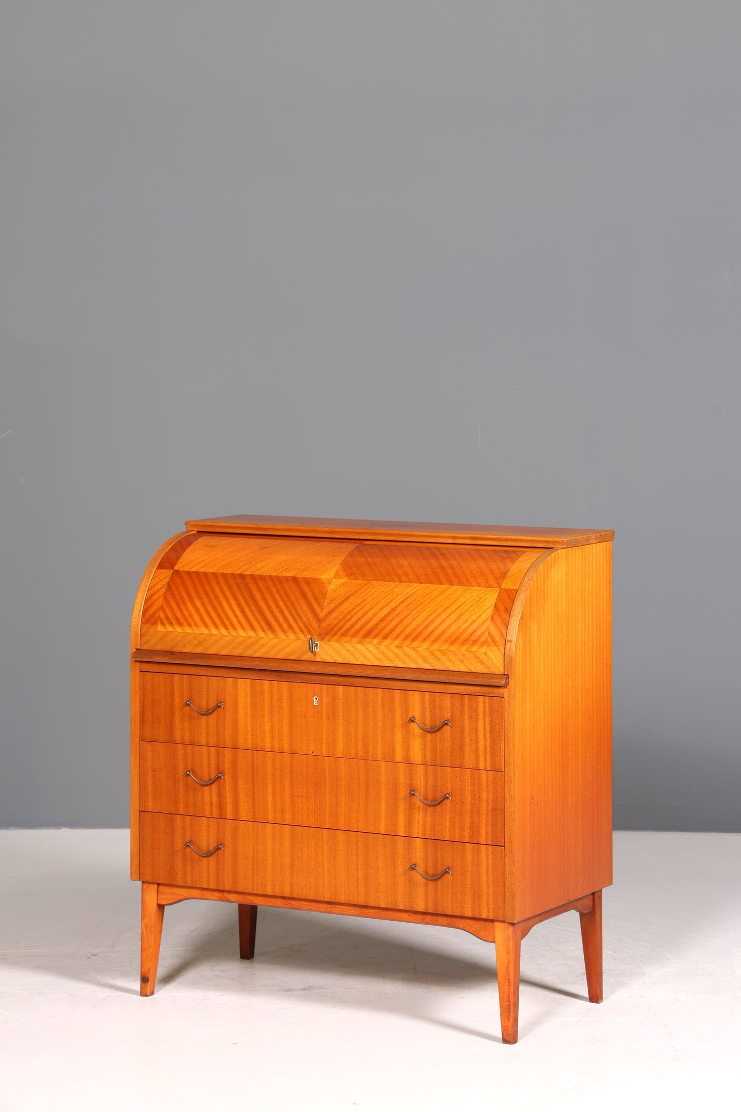 Wunderschöner Mid Century Rollladen Sekretär echt Holz Büro Schrank Vintage Schreibkommode