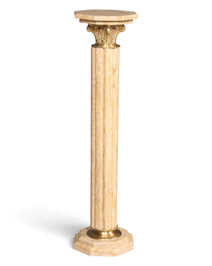 Wunderschöne Barock Stil Säule Louis XV Marmor Blumensäule Naturstein Beige Sockel Ablage 1 von 2