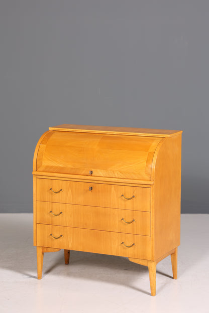 Stilvoller Mid Century Rollladen Sekretär echt Holz Büro Schrank Vintage Schreibkommode