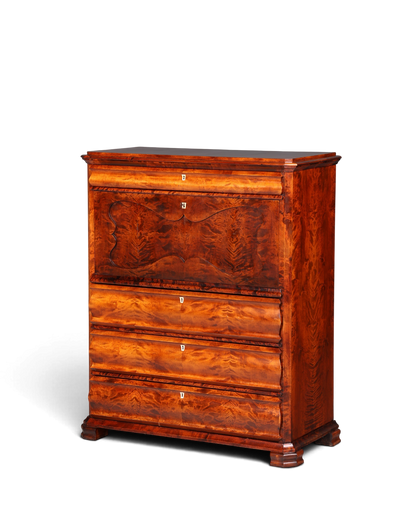 Hauptstadt Möblerei Biedermeier Sekretär aus Echtholz mit markanter Maserung im Louis-Philippe-Design