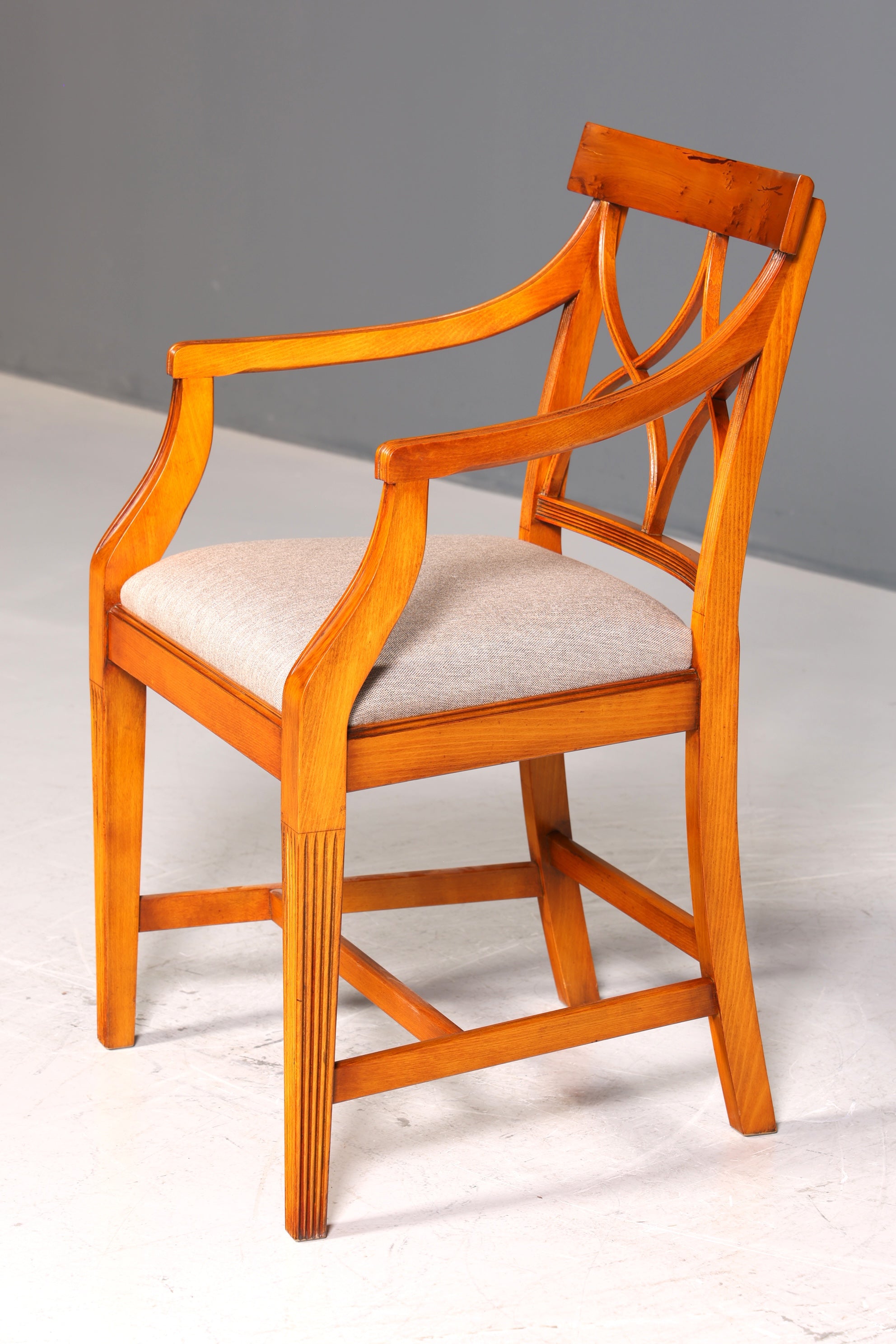 Beautiful Bevan Funell Chair Armchair English Yew Reprodux Antique Secretary Chair UK Upholstered Chair 1 of 2