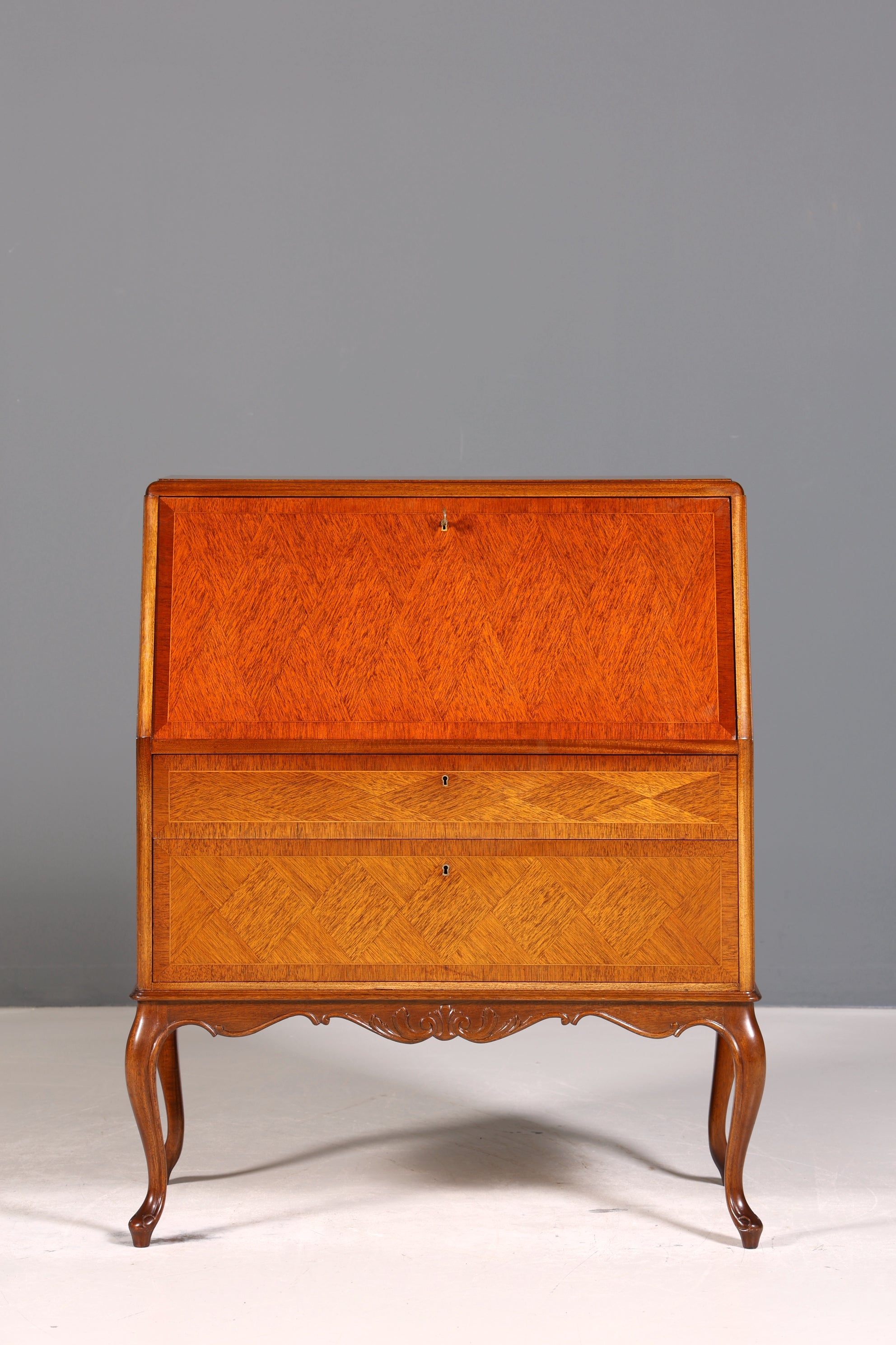 Edler Sekretär Chippendale Stil Antik um 1940 Büro Barock Stil Kommode Schreibkommode