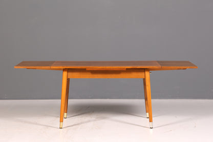 Beautiful mid-century kitchen table, vintage extendable height-adjustable dining table, 1960s wood