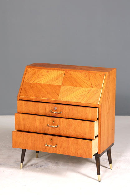 Stilvoller Mid Century Sekretär Vintage Schreibmöbel echt Holz Kommode Office Secretary