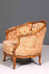 Wunderschöner Chippendale Armlehnsessel Barock Stil Sessel Armchair Samt Stoff Rococo Stil Sessel 2 von 2