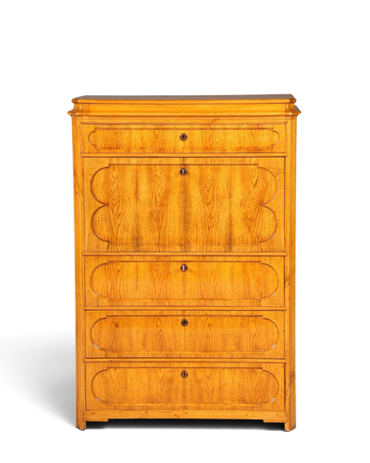 E893 Finish Stilvoller Biedermeier Sekretär Louis Philippe Vertiko Antik Kommode Schreibkommode Office Desk