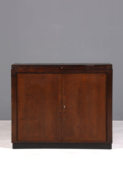 F897 Finish cm Schlichter Mid Century Rollladenschrank Bauhaus Apothekerschrank Art Deco Büro Aktenschrank