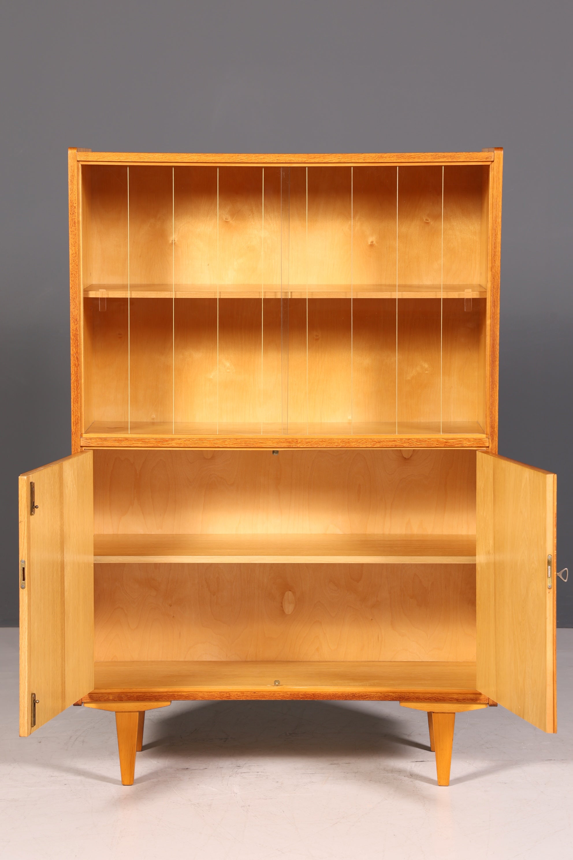 Wunderschöne Mid Century Vitrine Retro Regal Vintage Bücherregal Schrank VEB