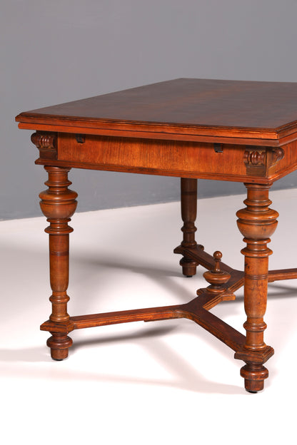 Wunderschöner Gründerzeit Esstisch Ausziehbar Massivholz Tafel Esszimmertisch Antik um 1880