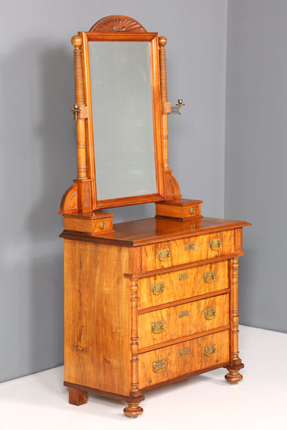 Wunderschöne Gründerzeit Kommode Antik Louis Philippe Sideboard mit Spiegel Flurkommode