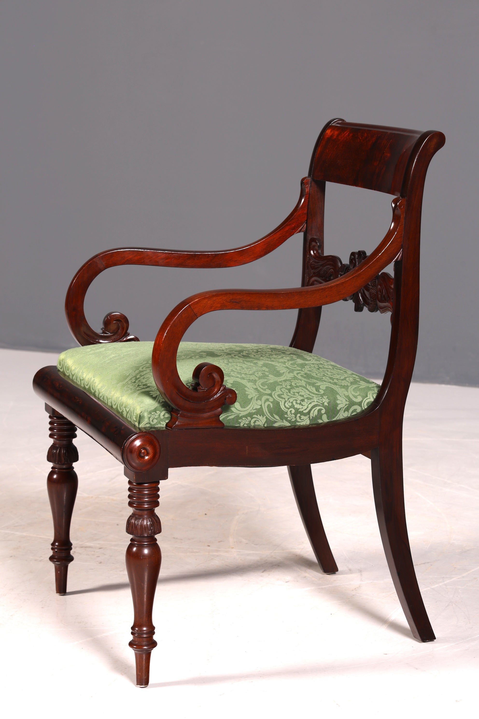 Wunderschöner Englischer Stuhl UK Küchenstuhl Antik Mahagoni Sekretär Stuhl Polsterstuhl 1 von 2