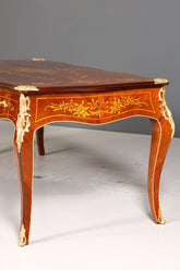 Prächtiger XXL Louis XV Stil Schreibtisch French Desk Antik Intarsien Bürotisch Office Table
