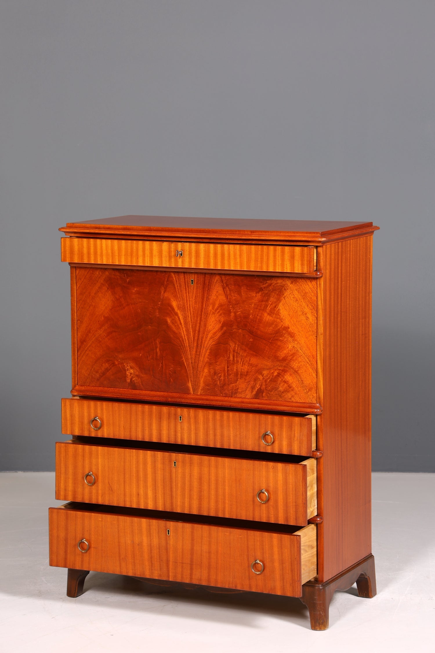 Traumhafter Sekretär im Antik Stil Büro Kommode Art Deco Stil 50s Vertiko Schreibkommode Kommode