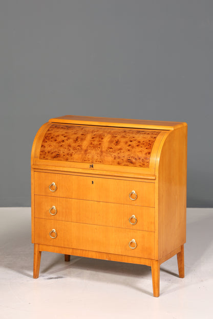 Wunderschöner Mid Century Rollladen Sekretär echt Holz Büro Schrank Retro Schreibkommode