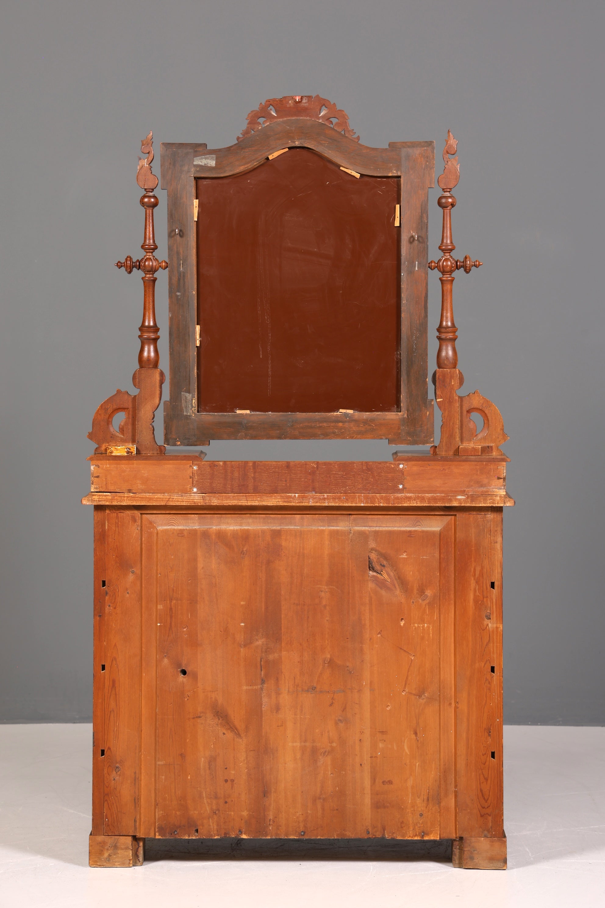 Edle Gründerzeit Kommode mit Spiegelaufsatz Louis Philippe Frisierkommode Holz Schrank Antik Flurschrank um 1880