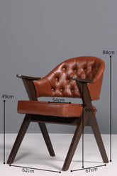 Luxuriöser "Manchester Brown" Stuhl Armlehnstuhl Bürostuhl Chesterfield Stil Esszimmerstuhl Lounge Stuhl