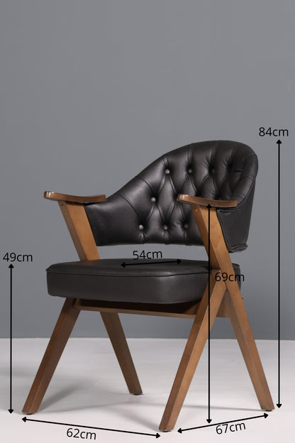 Luxuriöser &quot;Manchester Black&quot; Stuhl Chesterfield Stil  Bürostuhl Esszimmerstuhl Lounge Stuhl