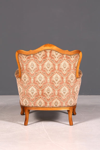 Edler Chippendale Armlehnsessel Barock Stil Sessel Armchair Samt Stoff Sessel 2 von 2