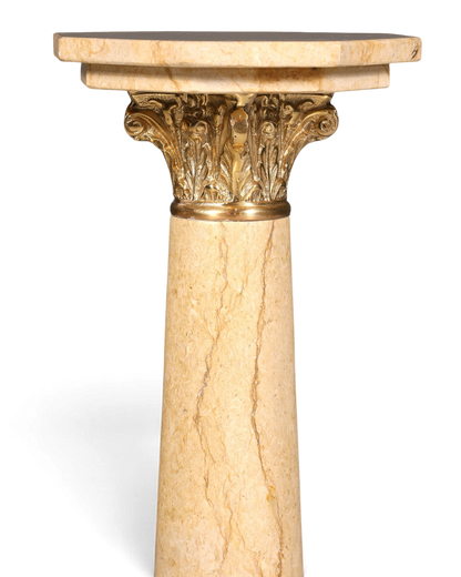 Wunderschöne Barock Stil Säule Louis XV Marmor Blumensäule Naturstein Beige Sockel Ablage 2 von 2