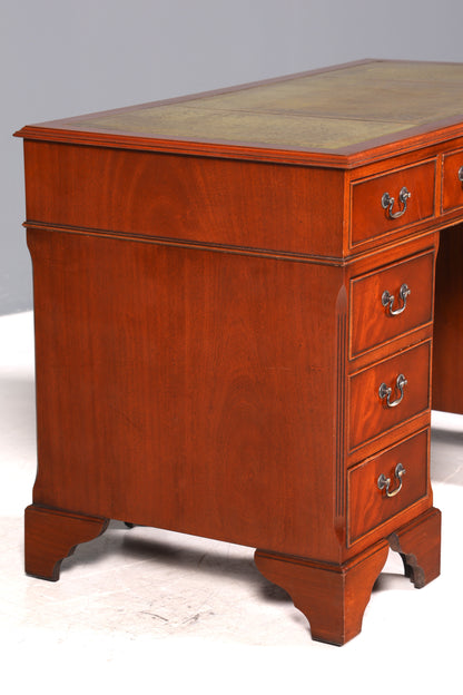 Wunderschöner Englischer Schreibtisch echt Lederauflage Bürotisch Antik Stil Office Desk