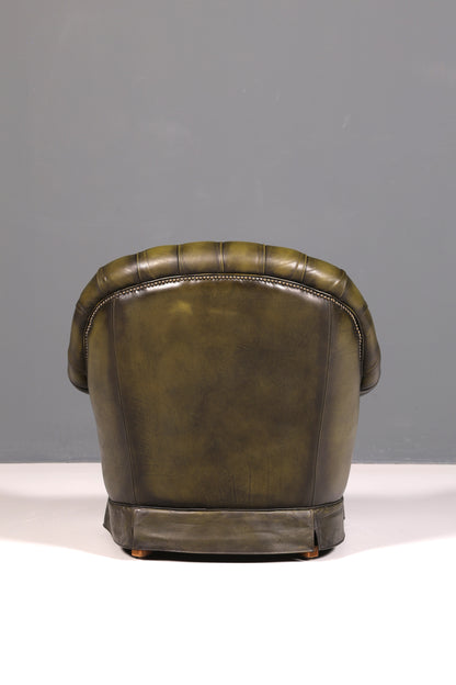 Stilvoller Original Chesterfield Sessel Englischer Armlehnsessel Echt Leder Herrensessel UK