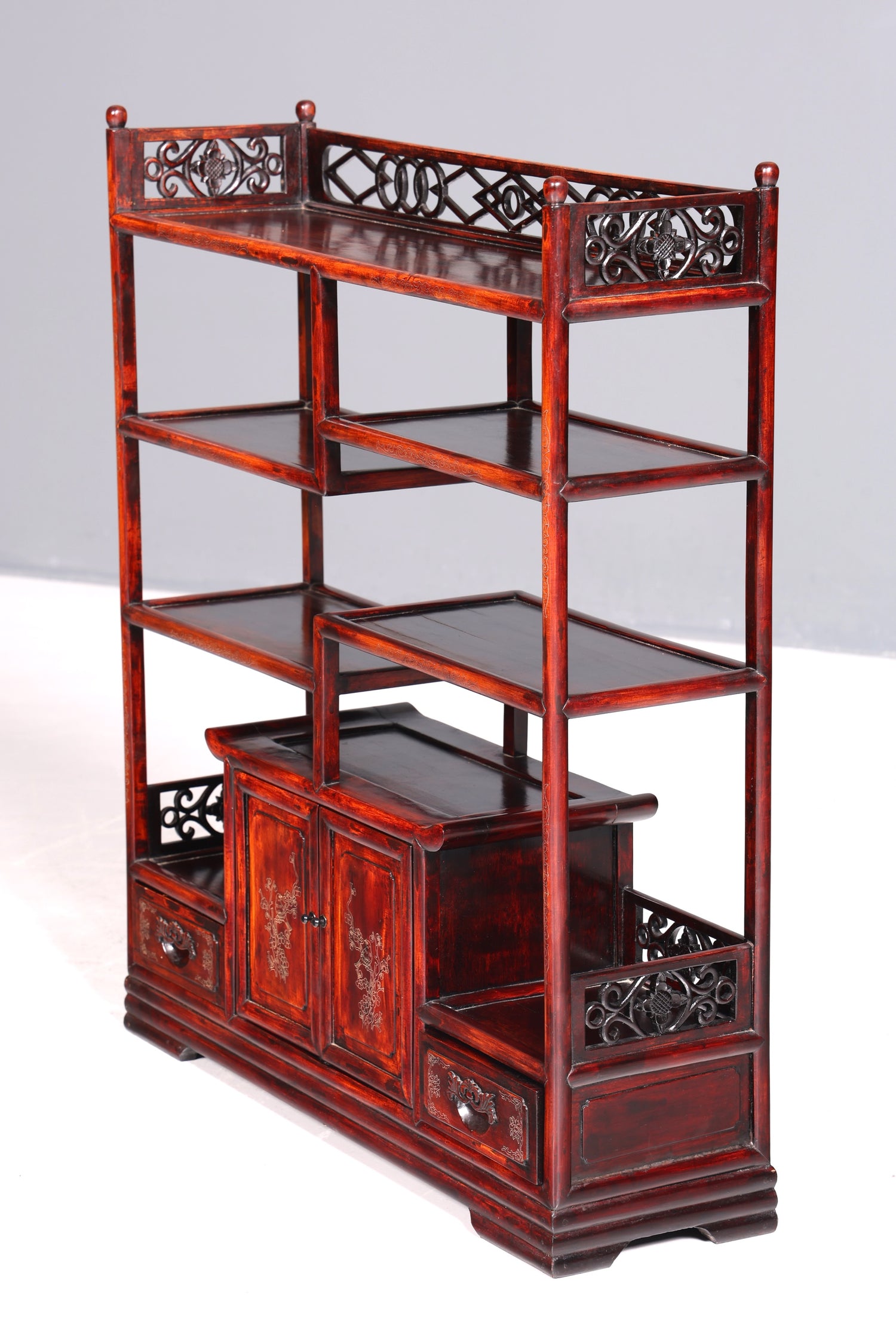 Wunderschönes kunstvolles Chinesisches Regal China Bücherregal Etagere Asia Buchablage