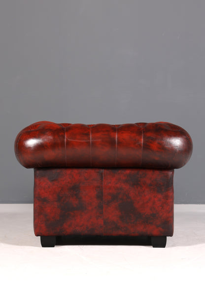 F955 Finish cm Stilvoller Original Chesterfield Sessel Englischer Armlehnsessel Englisch Herrensessel