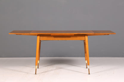 Beautiful mid-century kitchen table, vintage extendable height-adjustable dining table, 1960s wood