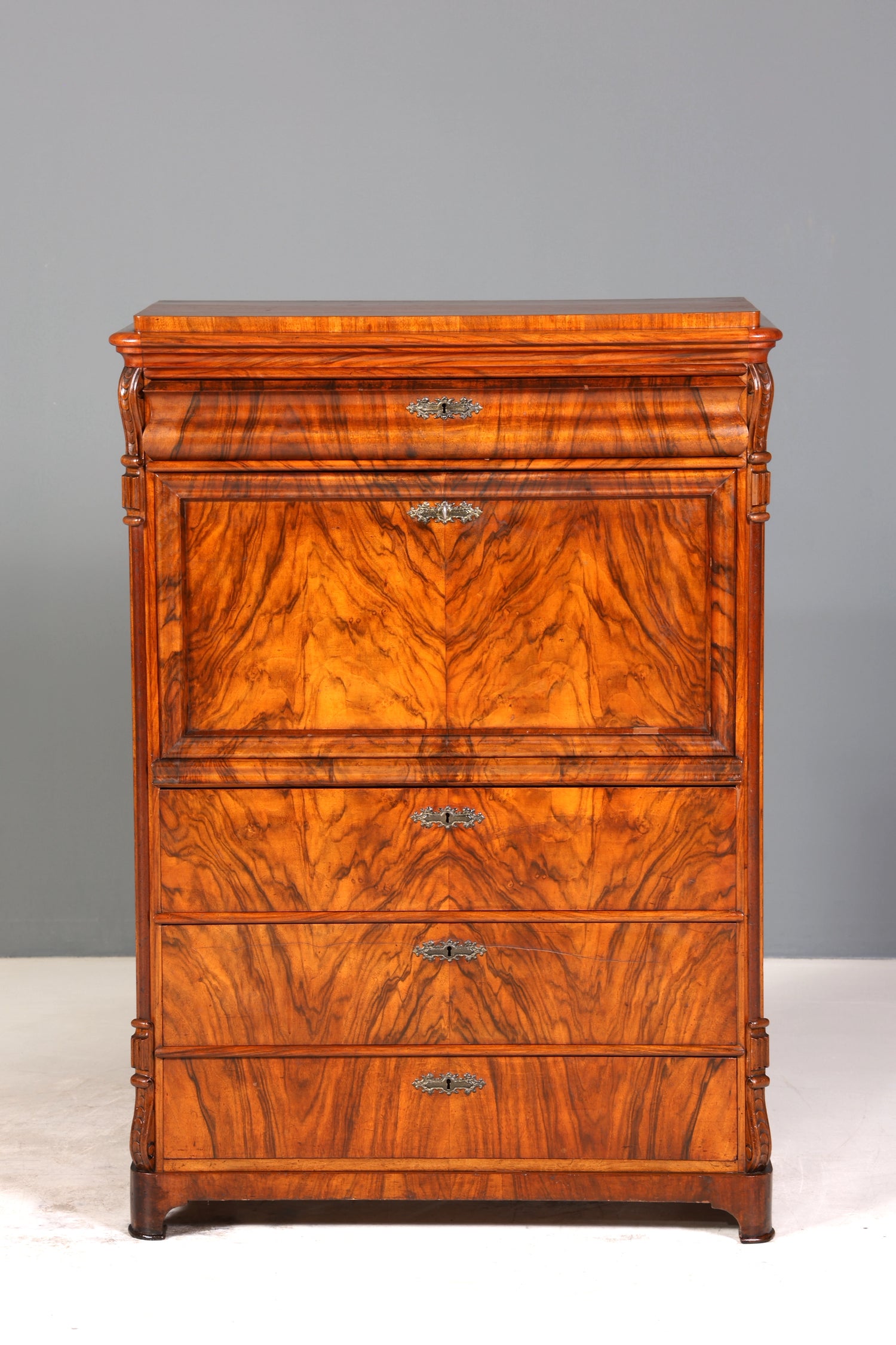 Wunderschöner Louis Philippe Sekretär um 1880 Gründerzeit Antik Schrank Chiffoniere