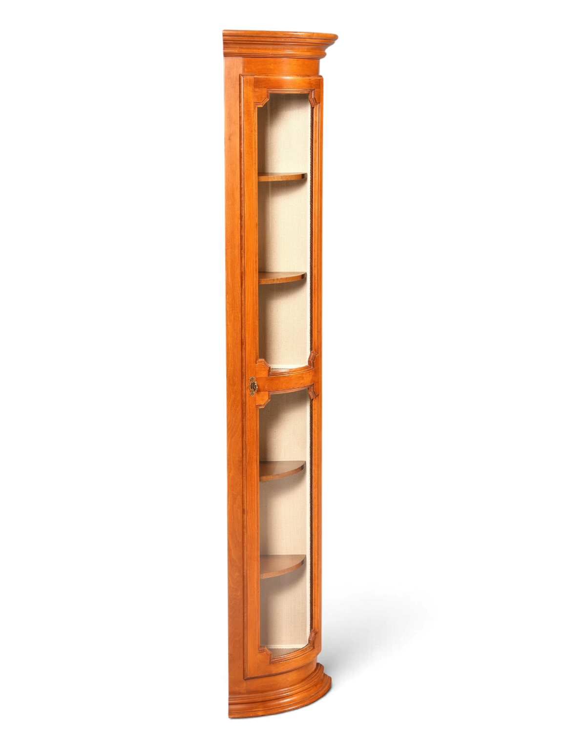 Hauptstadt Möblerei Selva Eckvitrine aus massivem Holz im Antik Stil mit Glasfront und dekorativer Patina