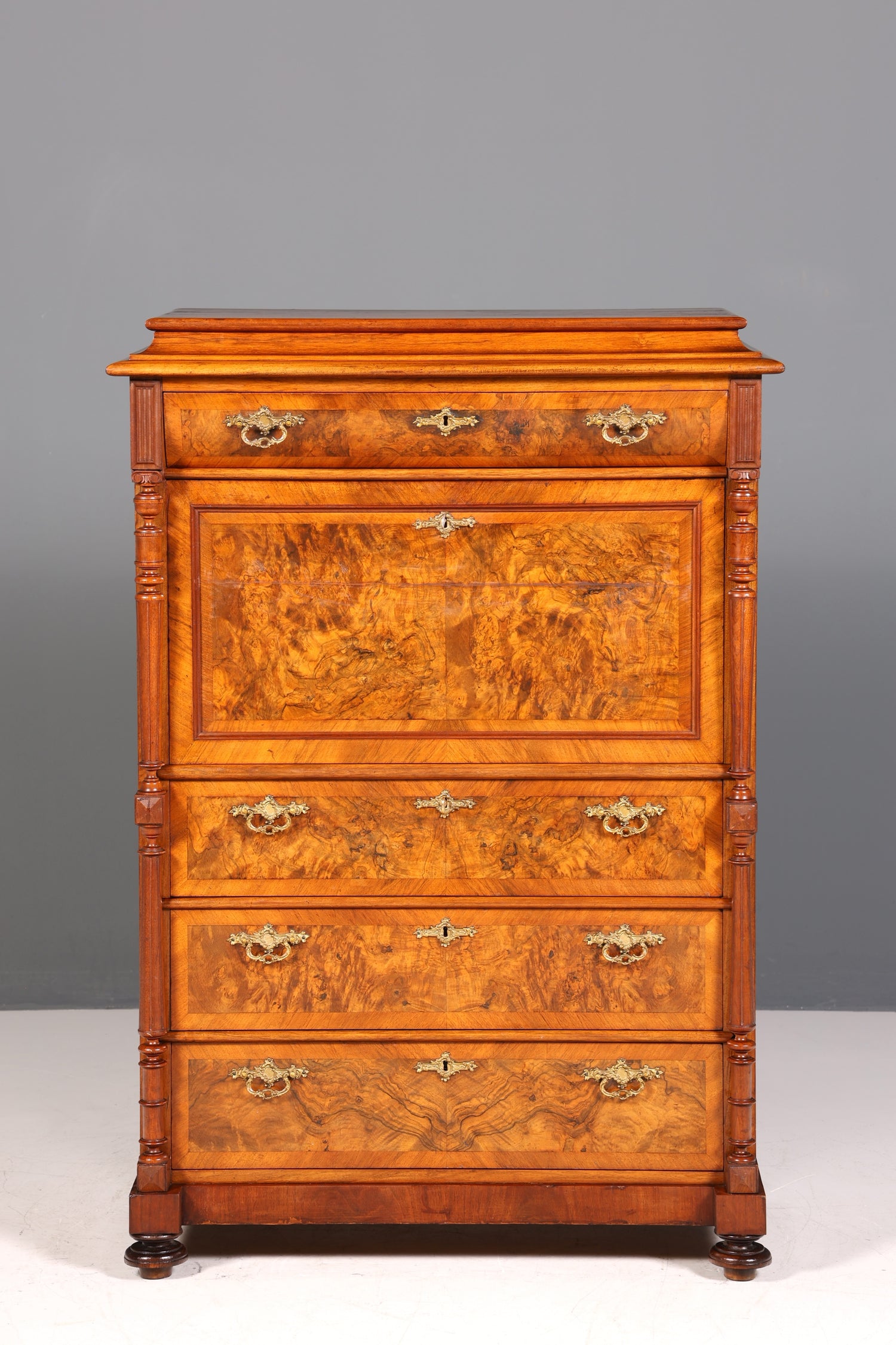 Wunderschöner Gründerzeit Sekretär Vertiko Highboard Louis Philippe Kommode um 1880