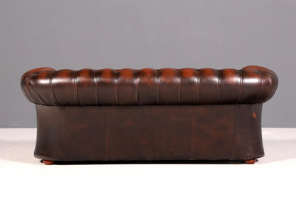Wunderschönes Original Chesterfield Sofa 2-Sitzer Couch Englisches echt Leder Sofa UK 2 von 2