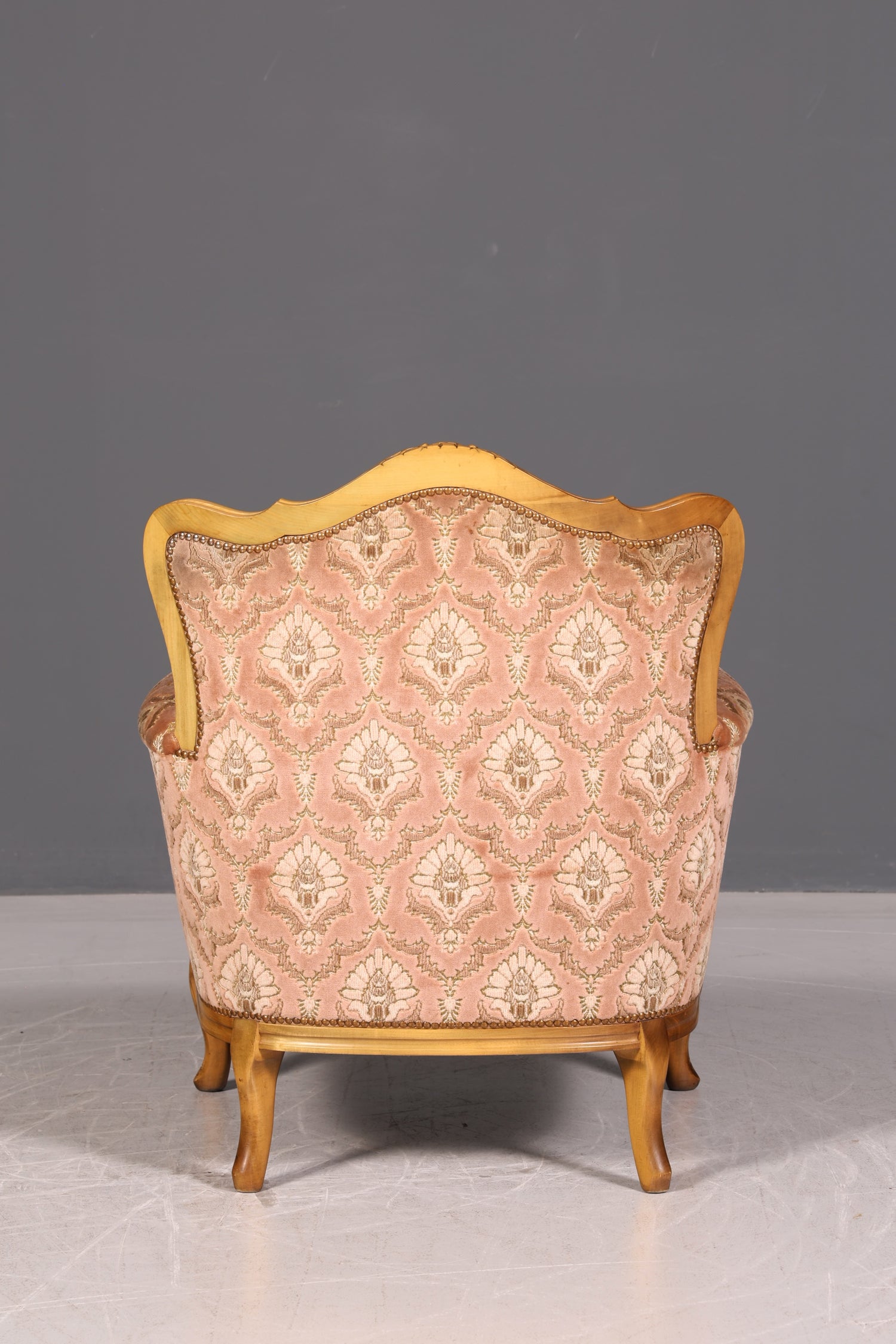 Edler Chippendale Armlehnsessel Barock Stil Sessel Samt Stoff Armchair Antik 1 von 2